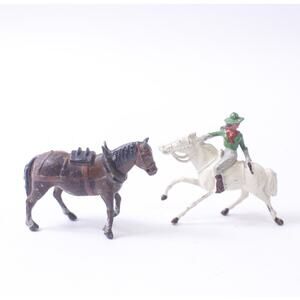 1930s, Tin, Lead Horses, Small Toys, Toy Soldiers, Cowgirl Small, PVC Figure, Lo